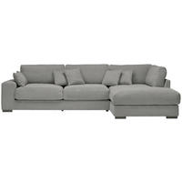 ECKSOFA in Cord Grau  - Schwarz/Grau, Design, Kunststoff/Textil (340/205cm) - Lomoco