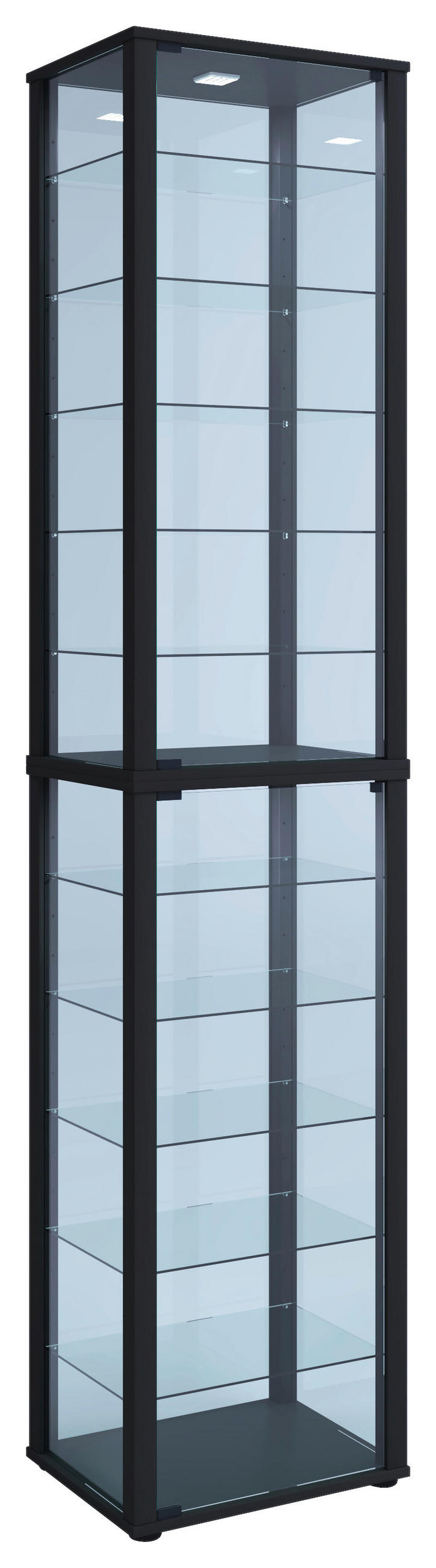VITRINE in Schwarz  - Schwarz, Modern, Glas/Holzwerkstoff (50/227/38cm) - MID.YOU