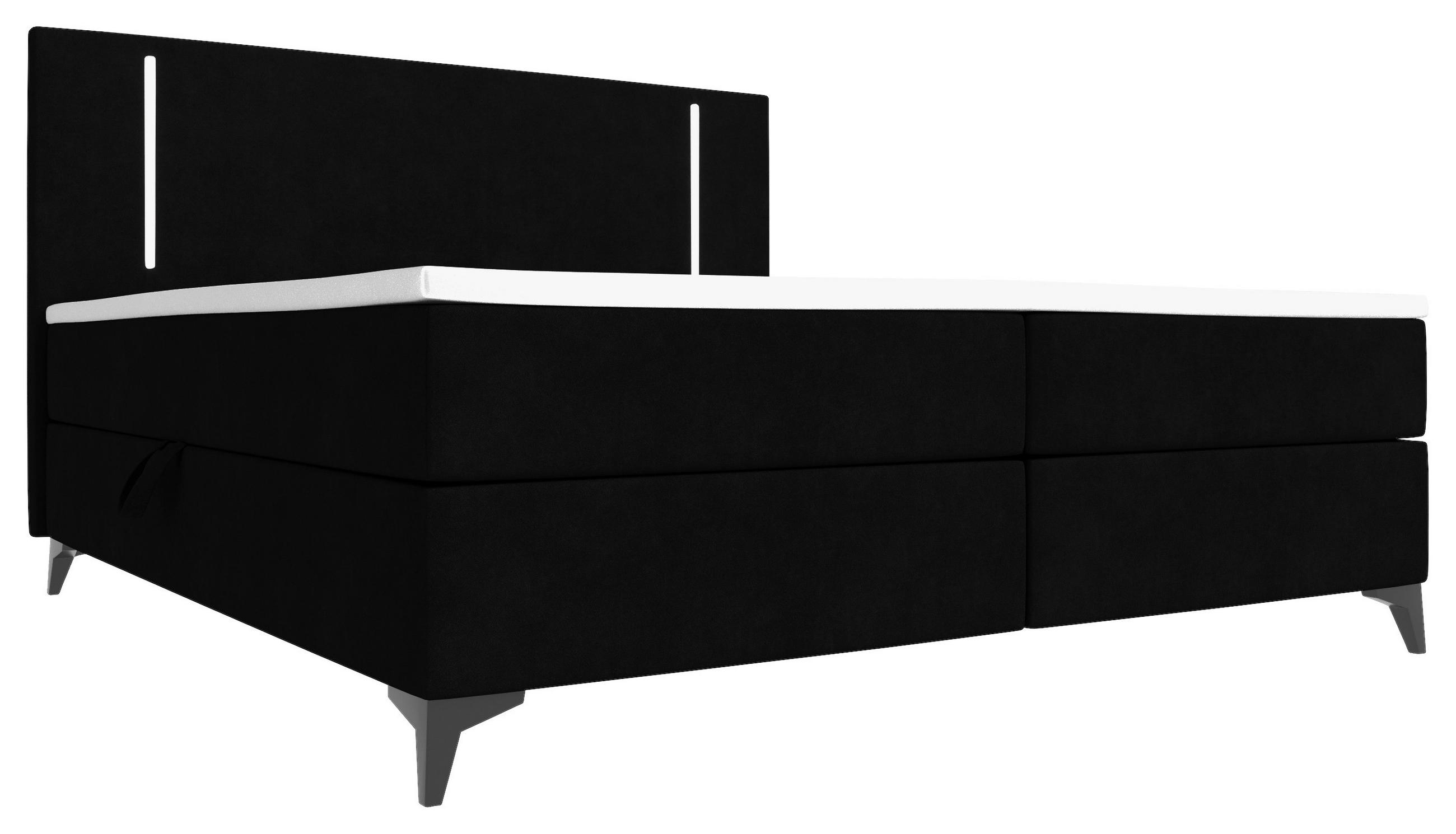 BOXBETT 180/200 cm  in Schwarz  - Schwarz, Konventionell, Textil/Metall (180/200cm) - Modante