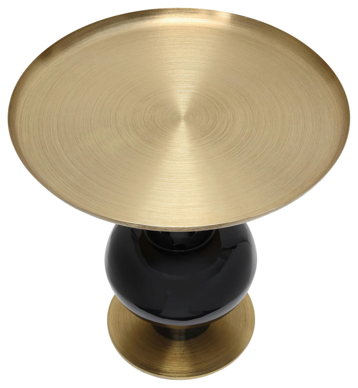 BEISTELLTISCH Schwarz, Goldfarben rund  - Schwarz Hochglanz/Goldfarben, Design, Metall (50/50cm) - Kayoom