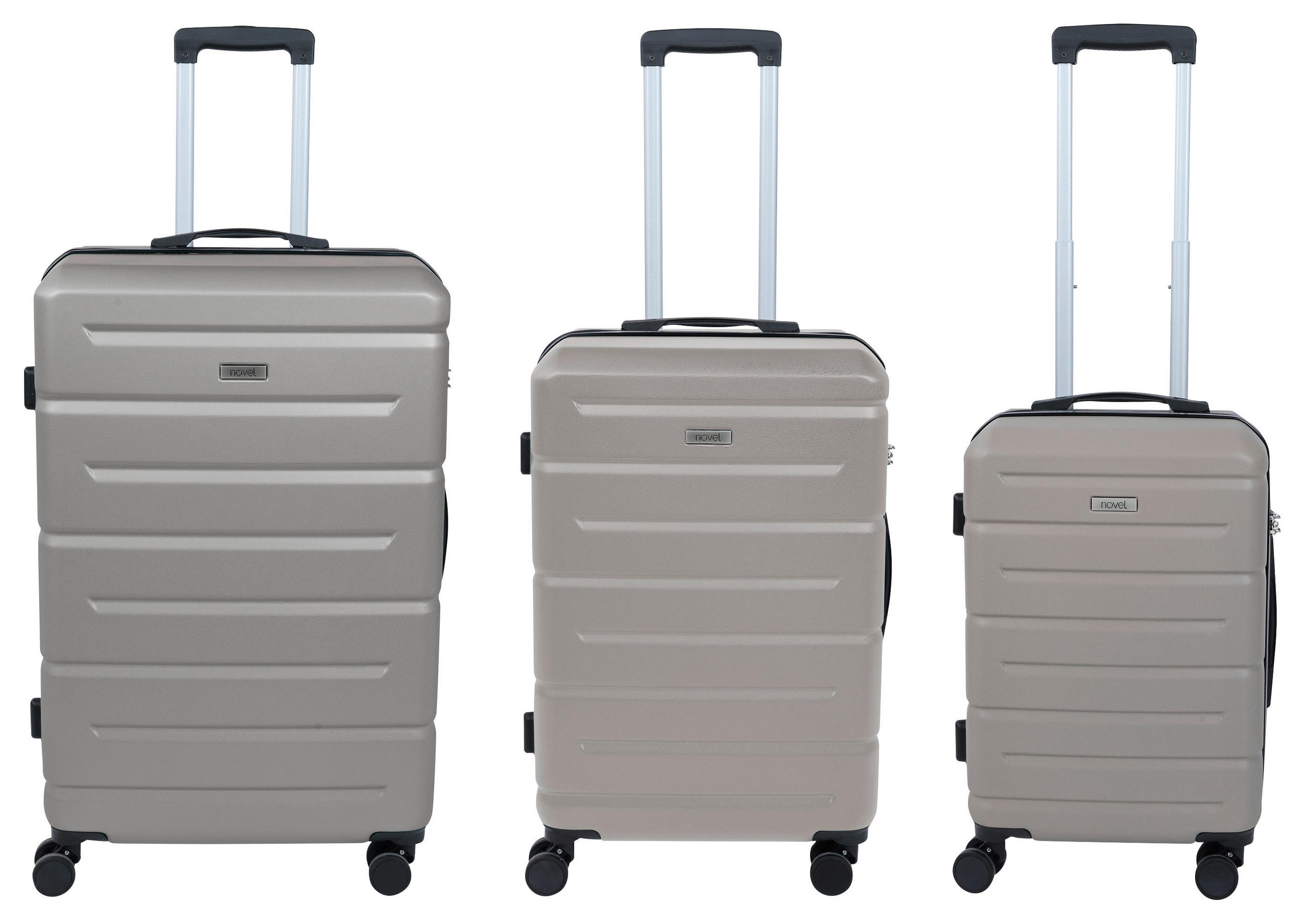 REISEKOFFERSET Braun 3-teilig  - Braun, Basics, Kunststoff/Textil - Novel