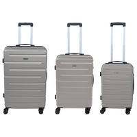 REISEKOFFERSET Braun 3-teilig  - Braun, Basics, Kunststoff/Textil - Novel