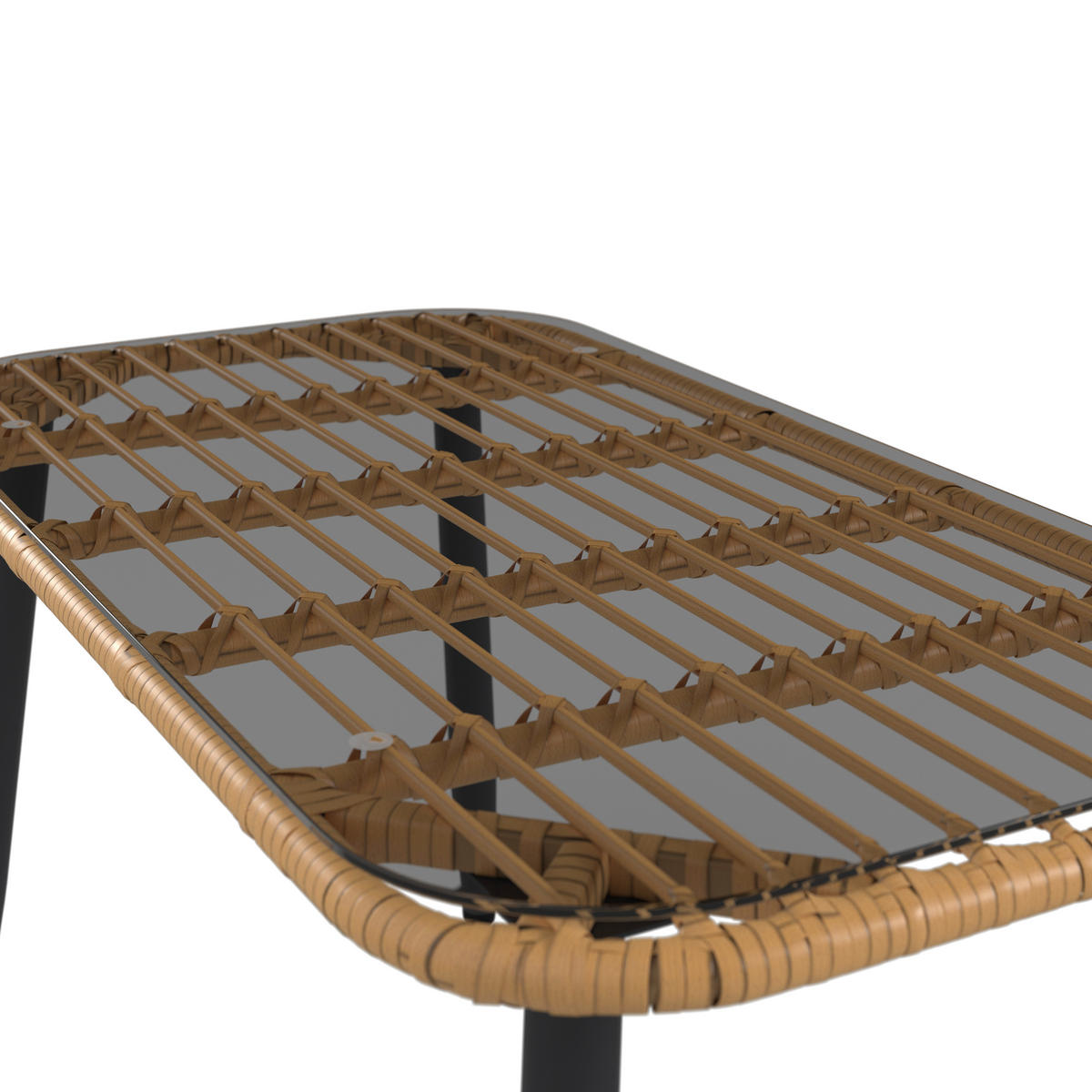 LOUNGEGARNITUR Eisen  - Beige/Naturfarben, MODERN, Glas/Kunststoff (187/67/65cm) - Ambia Garden