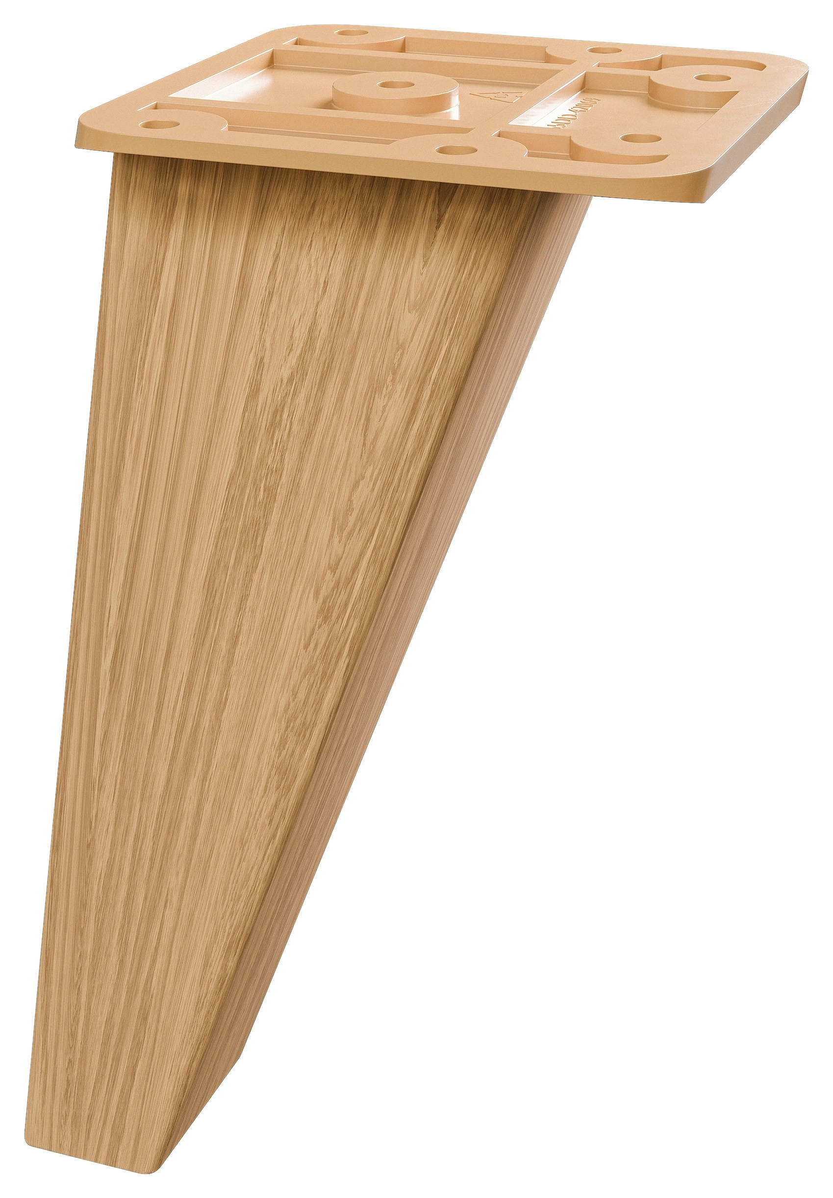 FUßSET 1,5/10/1,5 cm   - Eichefarben, KONVENTIONELL, Holzwerkstoff/Metall (1,5/10/1,5cm) - Xora