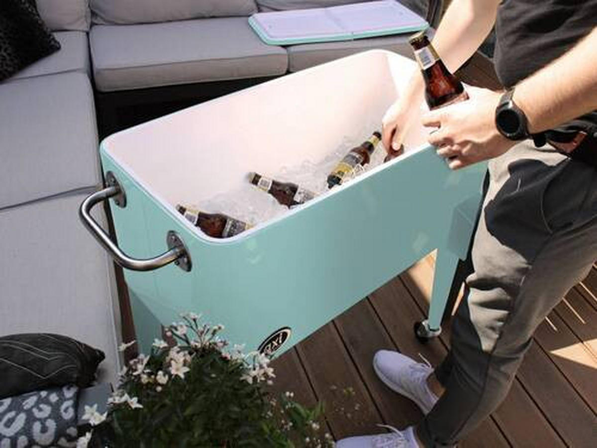 KÜHLBOX RETRO KÜHLER Mintgrün 76 l  - Mintgrün, KONVENTIONELL, Metall (43,00/89,00/92,00cm) - Ambia Garden