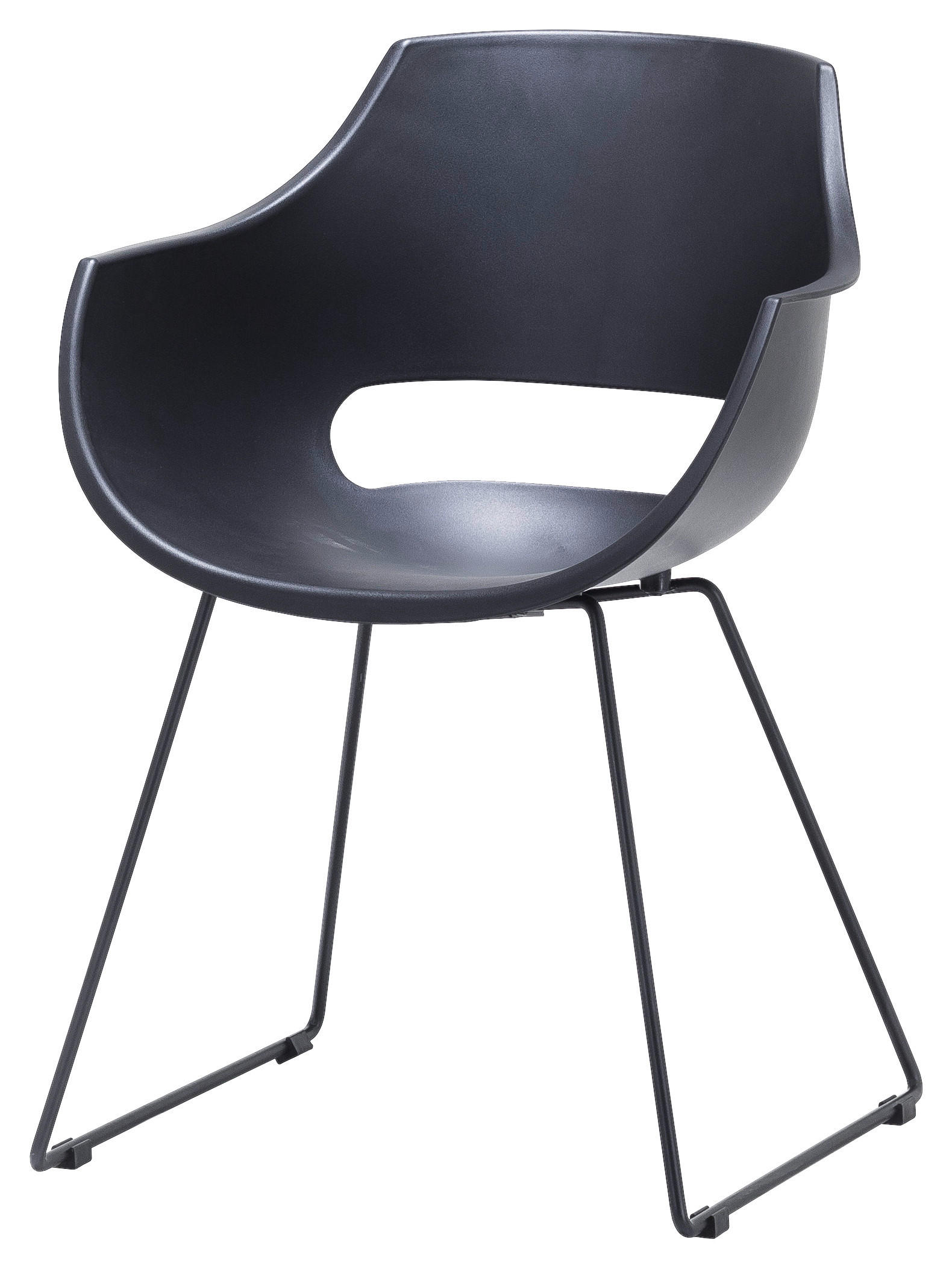 ARMLEHNSTUHL  in Stahl  - Schwarz, Design, Kunststoff/Metall (57/80/58cm) - Livetastic