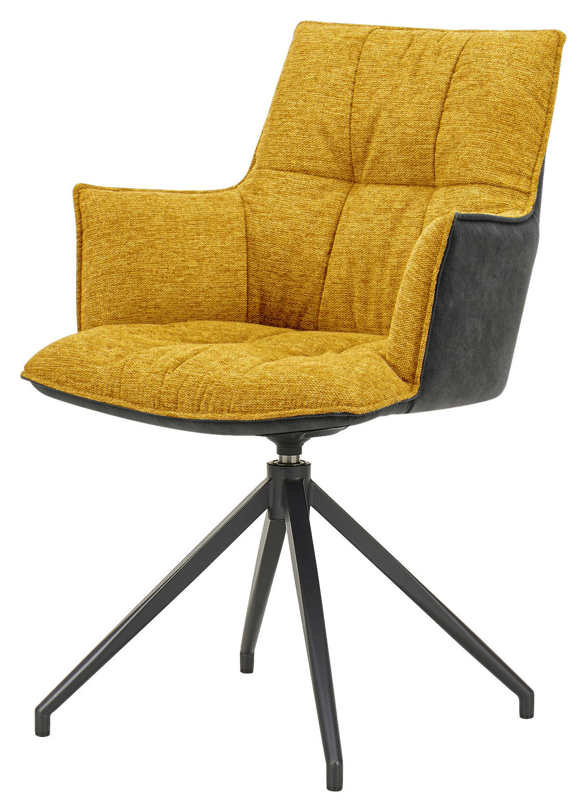KAROSSZÉK sárga, fekete  - sárga/fekete, Design, textil/fém (59/89,5/63cm) - Novel