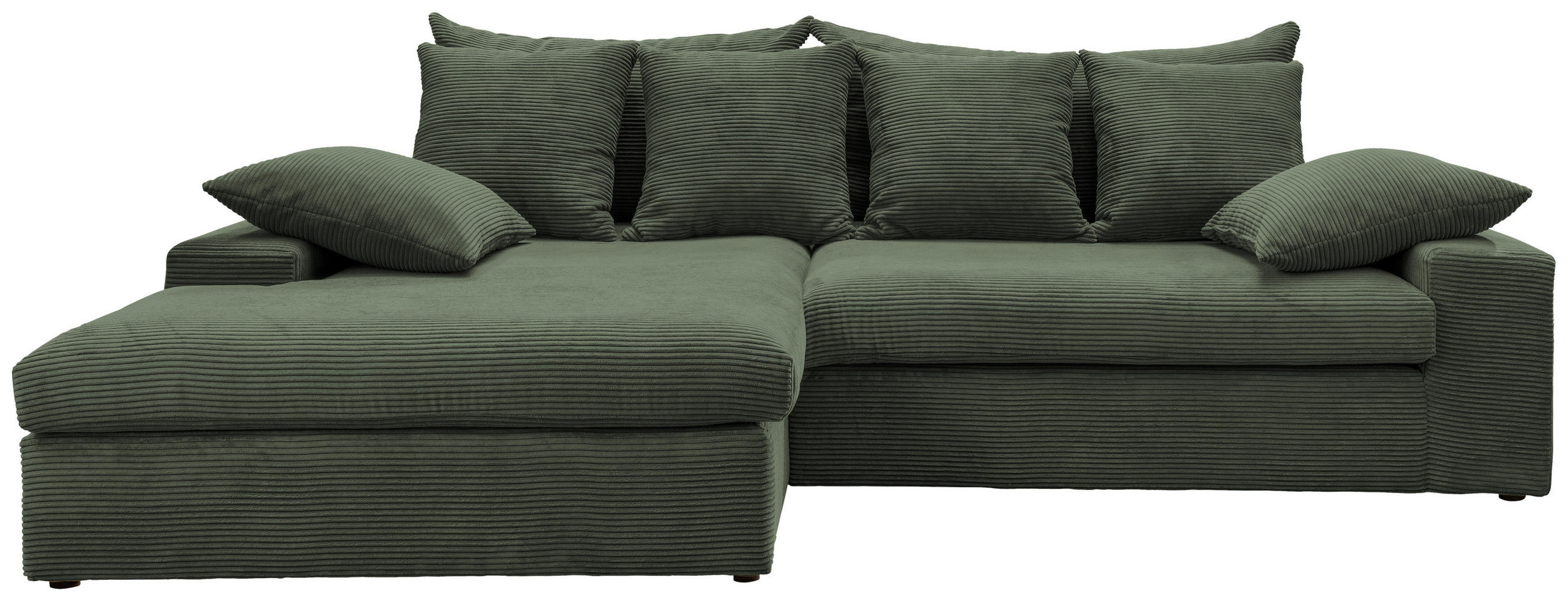 ECKSOFA in Cord Grün  - Schwarz/Grün, Modern, Kunststoff/Textil (200/278cm) - Livetastic