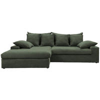 ECKSOFA in Cord Grün  - Schwarz/Grün, Modern, Kunststoff/Textil (200/278cm) - Livetastic