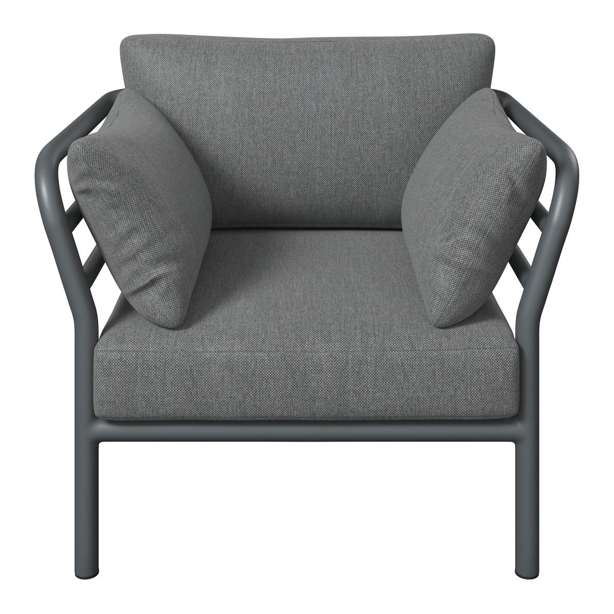 LOUNGESESSEL Anthrazit, Dunkelgrau Aluminium  - Dunkelgrau/Anthrazit, Design, Textil/Metall (83/69/93cm) - Amatio