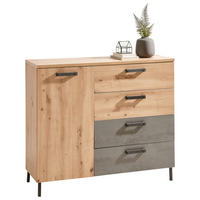 KOMMODE  in 115/99,5/38 cm  - Anthrazit/Eiche Artisan, LIFESTYLE, Holzwerkstoff/Metall (115/99,5/38cm) - Ti'me