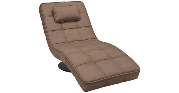 RELAXLIEGE in Webstoff Braun  - Schwarz/Braun, Design, Textil/Metall (74/86/162cm) - Hom`in