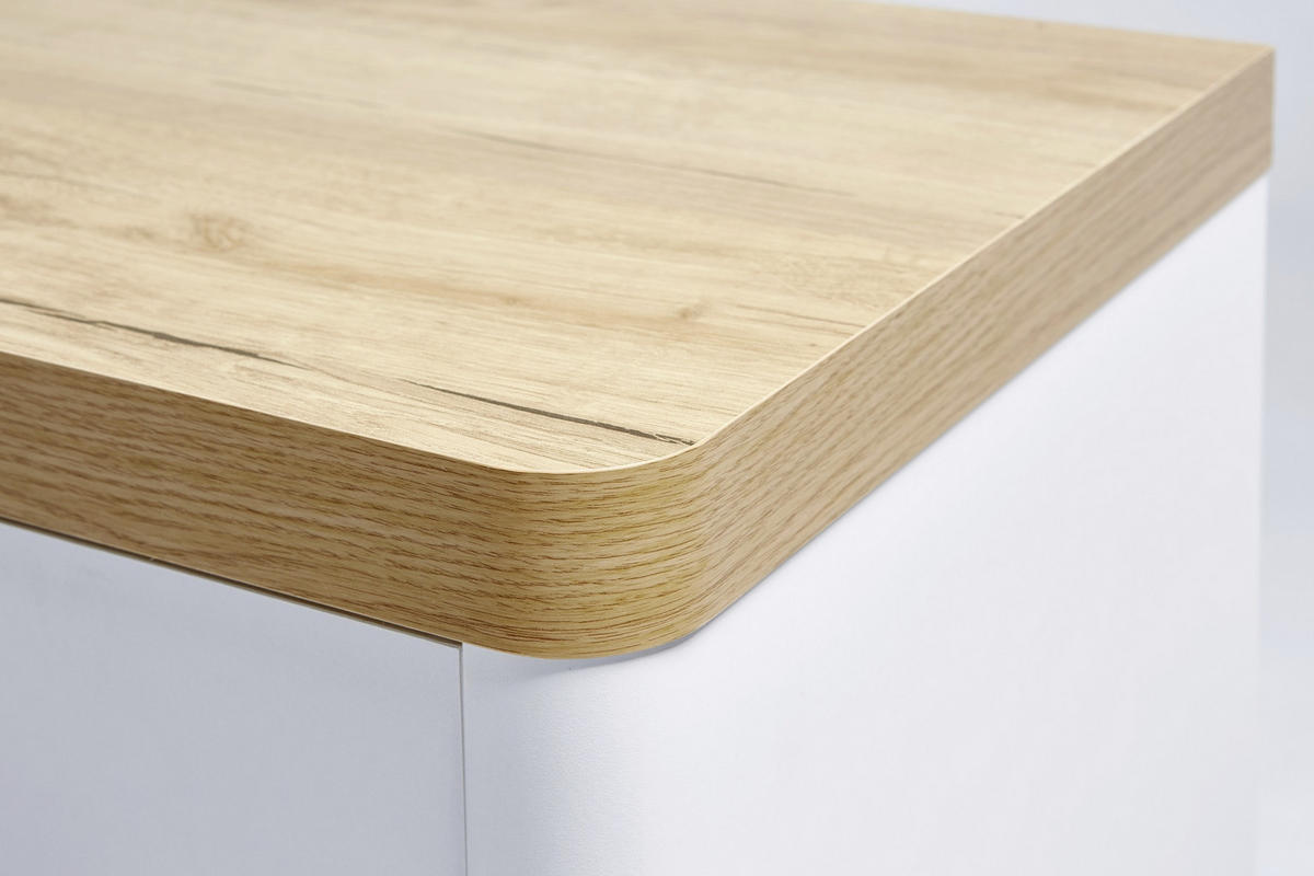 LAPTOPTISCH Weiß, Eichefarben  - Eichefarben/Weiß, Design, Holzwerkstoff/Metall (79/44/76cm)