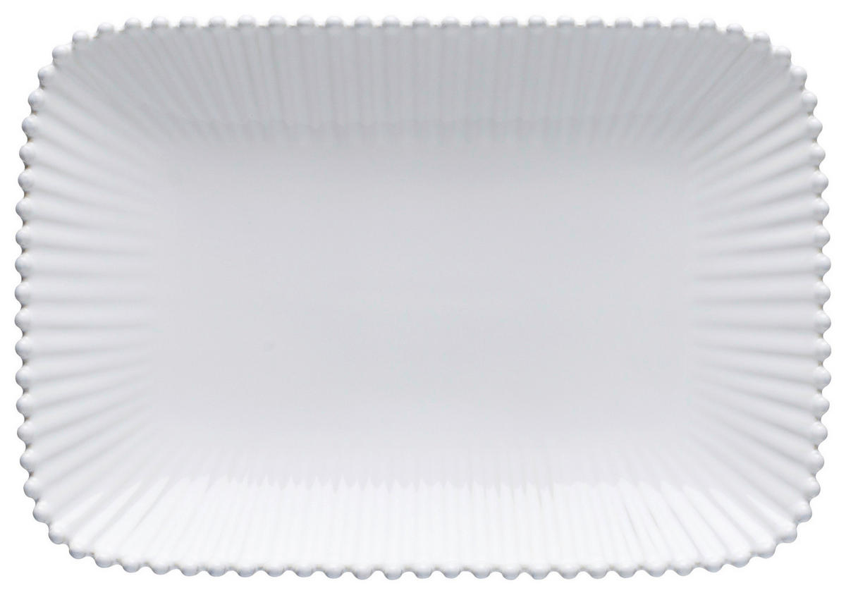 SERVIERPLATTE - Weiß Hochglanz, Basics, Keramik (30,4/21,1/3,8cm) - Costa Nova