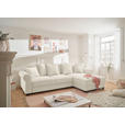 ECKSOFA Creme Cord  - Creme/Schwarz, KONVENTIONELL, Kunststoff/Textil (318/197cm) - Hom`in