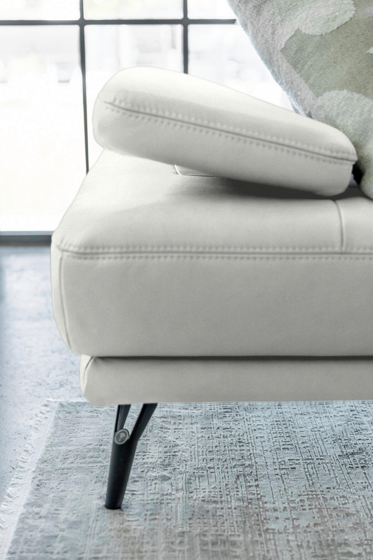 ECKSOFA JOOP! STUDIO in Echtleder Weiß  180/301 cm  - Schwarz/Weiß, KONVENTIONELL, Leder/Metall (180/301cm) - Joop!