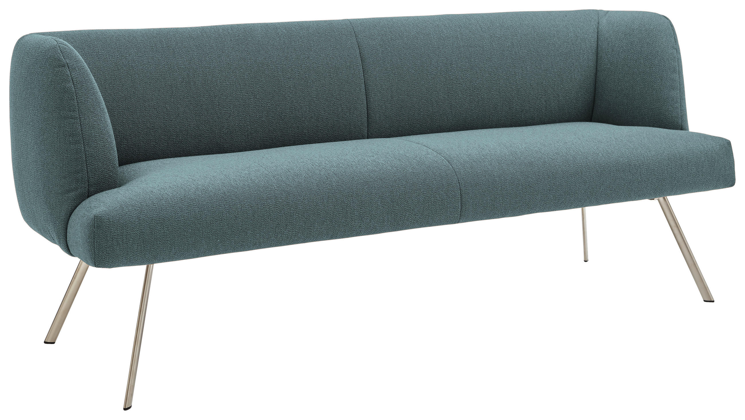 SITZBANK 210/87/64 cm  in Türkis, Edelstahlfarben  - Türkis/Edelstahlfarben, Design, Textil/Metall (210/87/64cm) - Venjakob