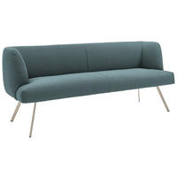 SITZBANK 200/87/64 cm  in Türkis, Edelstahlfarben  - Türkis/Edelstahlfarben, Design, Textil/Metall (200/87/64cm) - Venjakob