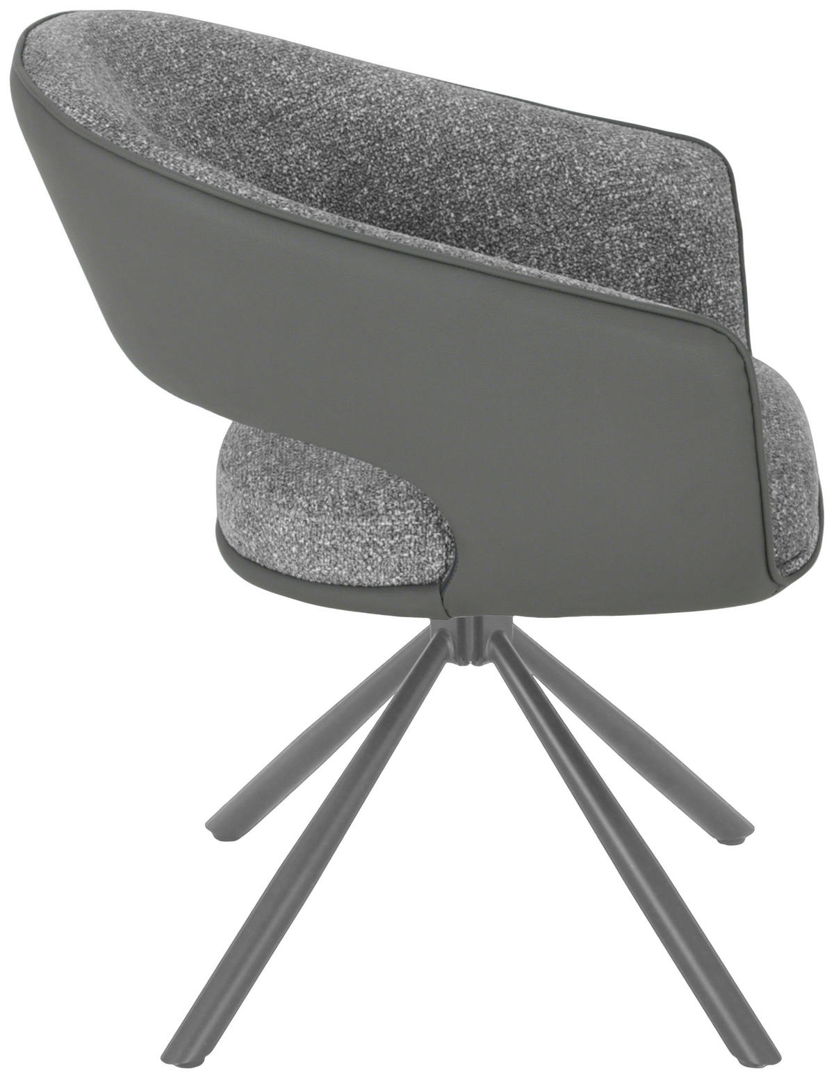 ARMLEHNSTUHL  in Eisen Lederlook, Leinenoptik  - Dunkelgrau/Grau, LIFESTYLE, Holz/Textil (58/83/62cm) - Livetastic