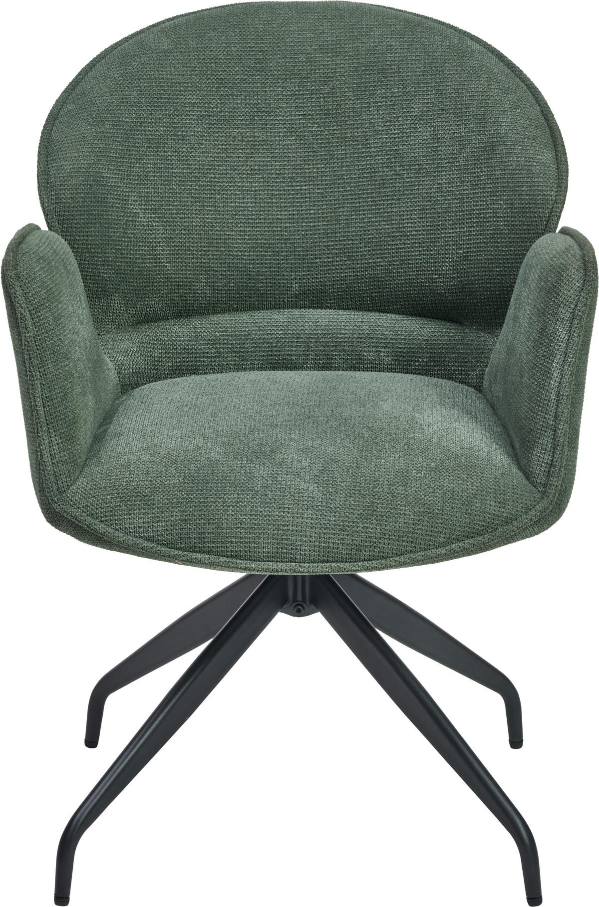 ARMLEHNSTUHL  Sitzfläche 360° drehbar Webstoff  - Schwarz/Grün, MODERN, Holz/Textil (60/86/61cm) - MID.YOU