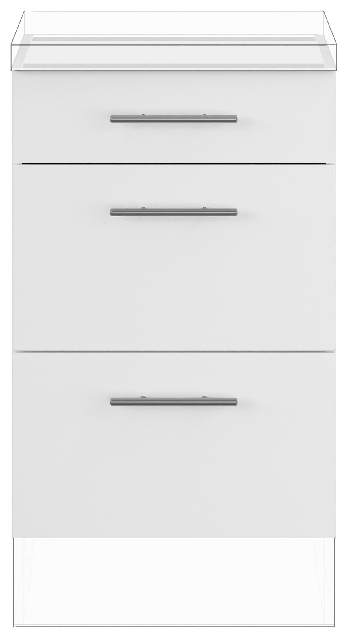 SCHUBKASTENUNTERSCHRANK 50/87,8/57,6 cm  in Weiß  - Edelstahlfarben/Weiß, Basics, Holzwerkstoff/Metall (50/87,8/57,6cm) - Impuls