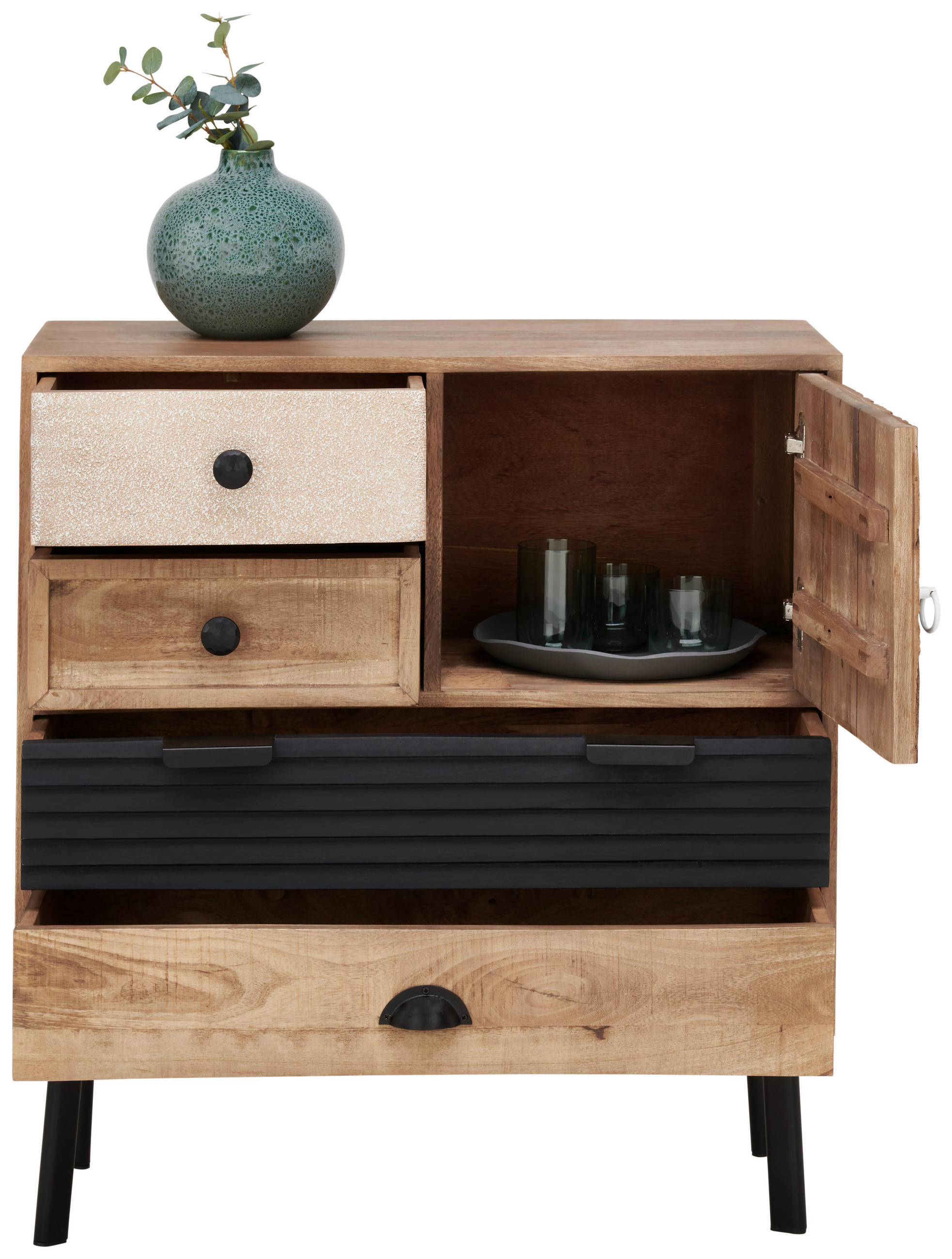 KOMMODE  in 80/88/35 cm  - Hellbraun/Dunkelbraun, LIFESTYLE, Holz/Metall (80/88/35cm) - Landscape