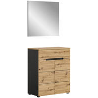 GARDEROBE 2-teilig 80/190/37 cm  - Konventionell, Glas/Holzwerkstoff (80/190/37cm) - MID.YOU