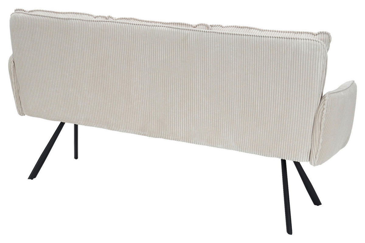 SITZBANK 180/93/67 cm Cord Beige  - Beige/Schwarz, Design, Textil/Metall (180/93/67cm) - Novel