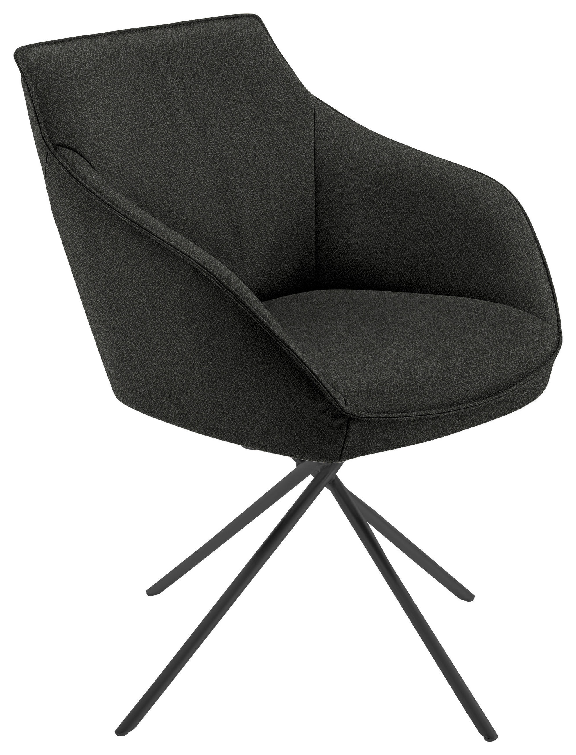 ARMLEHNSTUHL Nickel Flachgewebe  - Anthrazit/Schwarz, Design, Textil/Metall (60/84/67cm) - Koinor