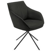ARMLEHNSTUHL Nickel Flachgewebe  - Anthrazit/Schwarz, Design, Textil/Metall (60/84/67cm) - Koinor