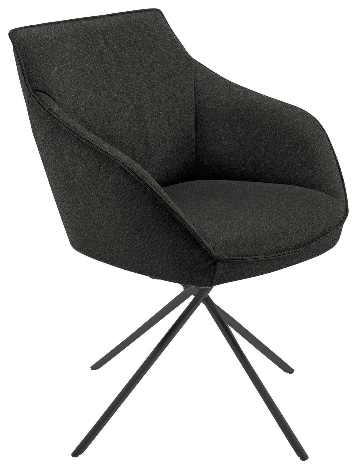 ARMLEHNSTUHL Nickel Flachgewebe  - Anthrazit/Schwarz, Design, Textil/Metall (60/84/67cm) - Koinor