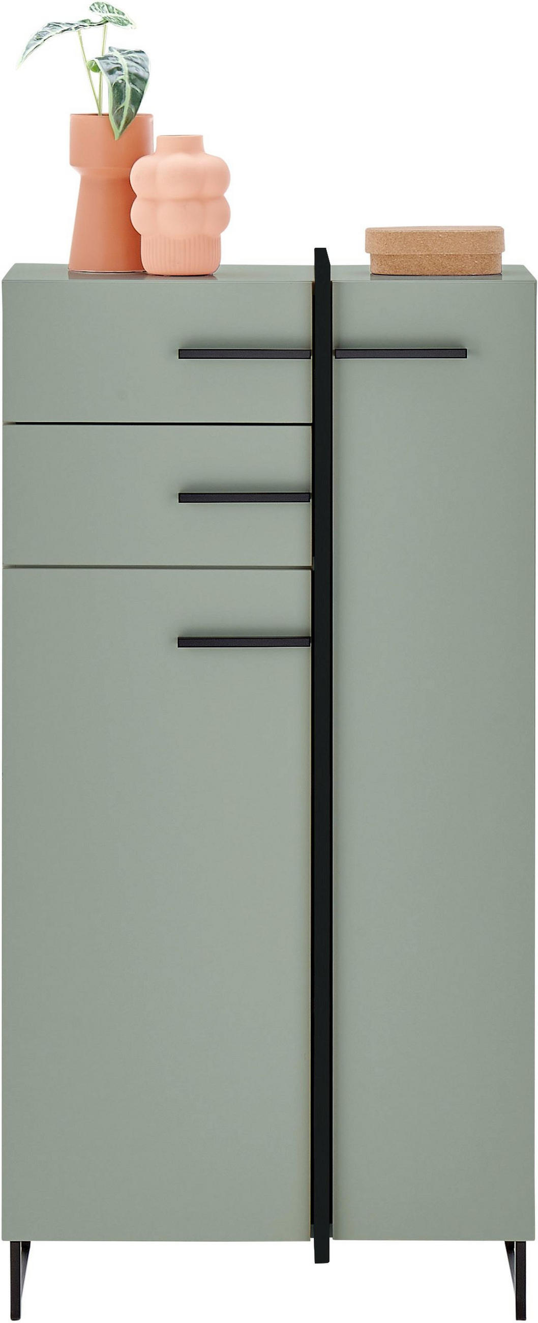 MIDISCHRANK 60/119/35 cm  - Schwarz/Grün, LIFESTYLE, Holzwerkstoff/Kunststoff (60/119/35cm) - home24