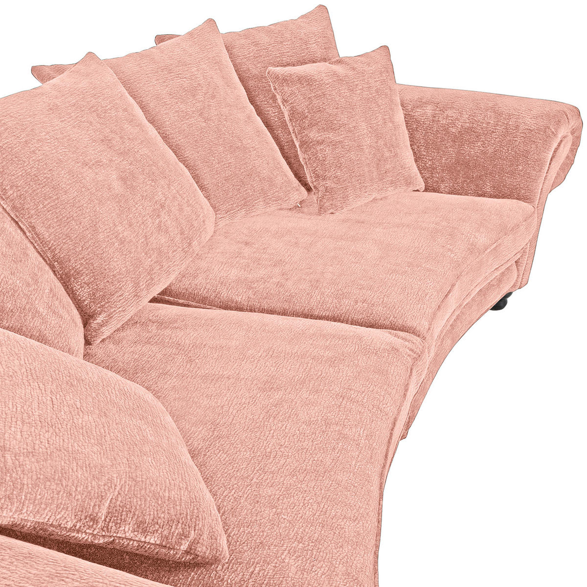 MEGASOFA Chenille Altrosa  - Schwarz/Altrosa, ROMANTIK / LANDHAUS, Holz/Textil (276/81/140cm) - Landscape