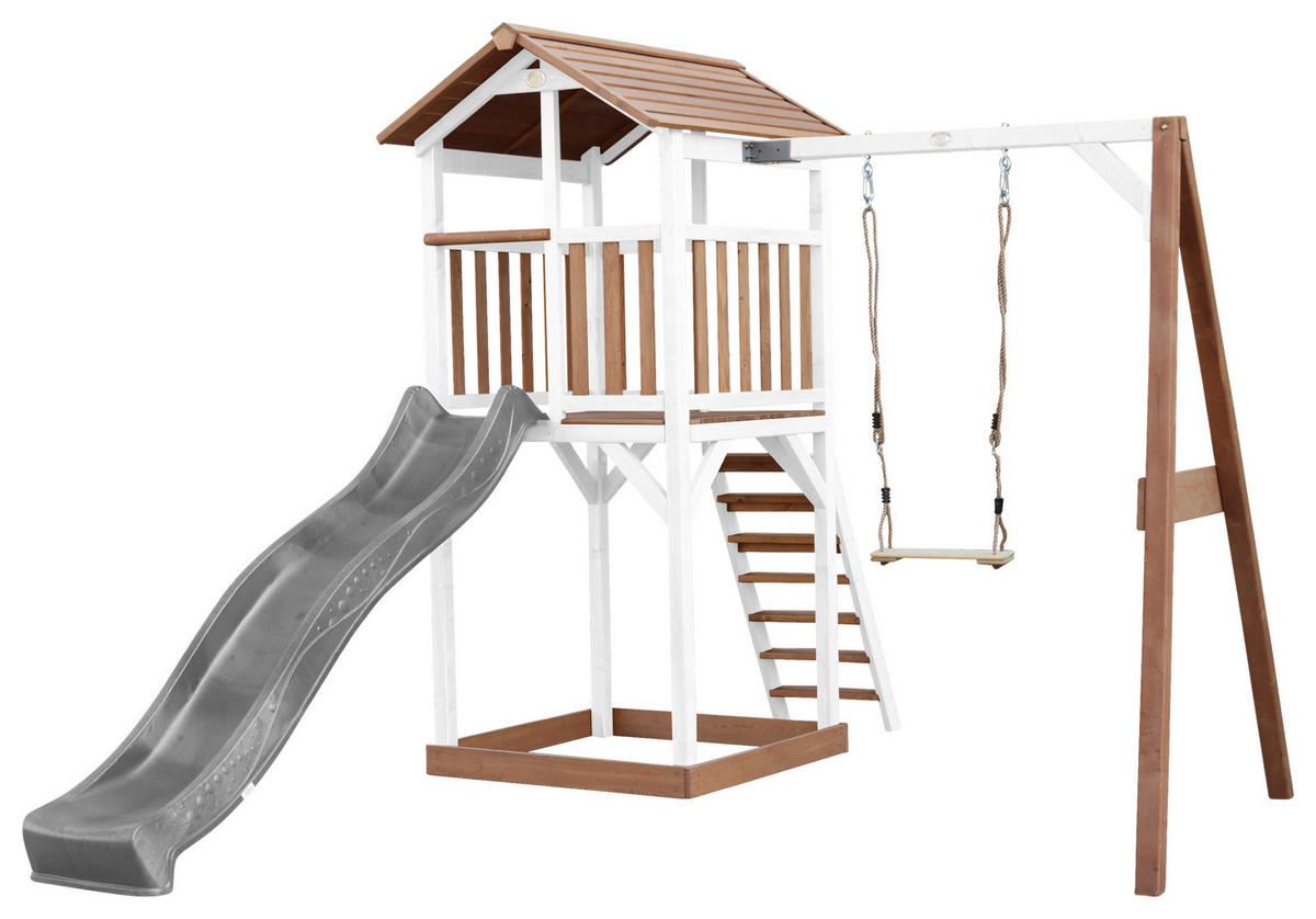 SPIELTURM 283,6/241,9/349 cm  - Weiss/Braun, Konventionell, Holz/Kunststoff (283,6/241,9/349cm)