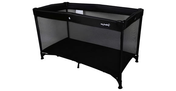 REISEBETT   - Schwarz, Basics, Kunststoff/Textil (120/60/74cm) - My Baby Lou