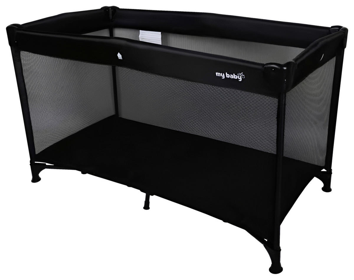 REISEBETT   - Schwarz, Basics, Kunststoff/Textil (120/60/74cm) - My Baby Lou