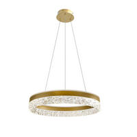 LED-PENDELLEUCHTE Frozi 50/120/10 cm  - Transparent/Goldfarben, KONVENTIONELL, Kunststoff/Metall (50/120/10cm)