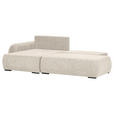 ECKSOFA Beige Flachgewebe Zierkissen, Rückenkissen, Bettkasten, Schlaffunktion, Rücken echt, Liegefläche im Originalstoff  - Beige/Schwarz, KONVENTIONELL, Kunststoff/Textil (145/260cm) - Carryhome