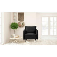 SESSEL in Samt Schwarz  - Schwarz, Design, Holz/Textil (74/86/100cm) - P & B