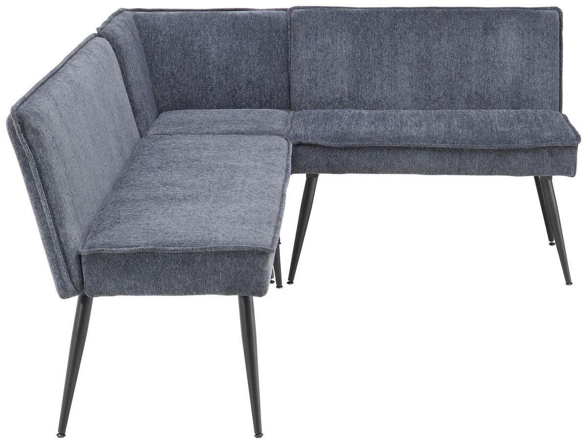 ECKBANK in Metall, Textil Grau  - Schwarz/Grau, Lifestyle, Textil/Metall (195/157cm) - MID.YOU