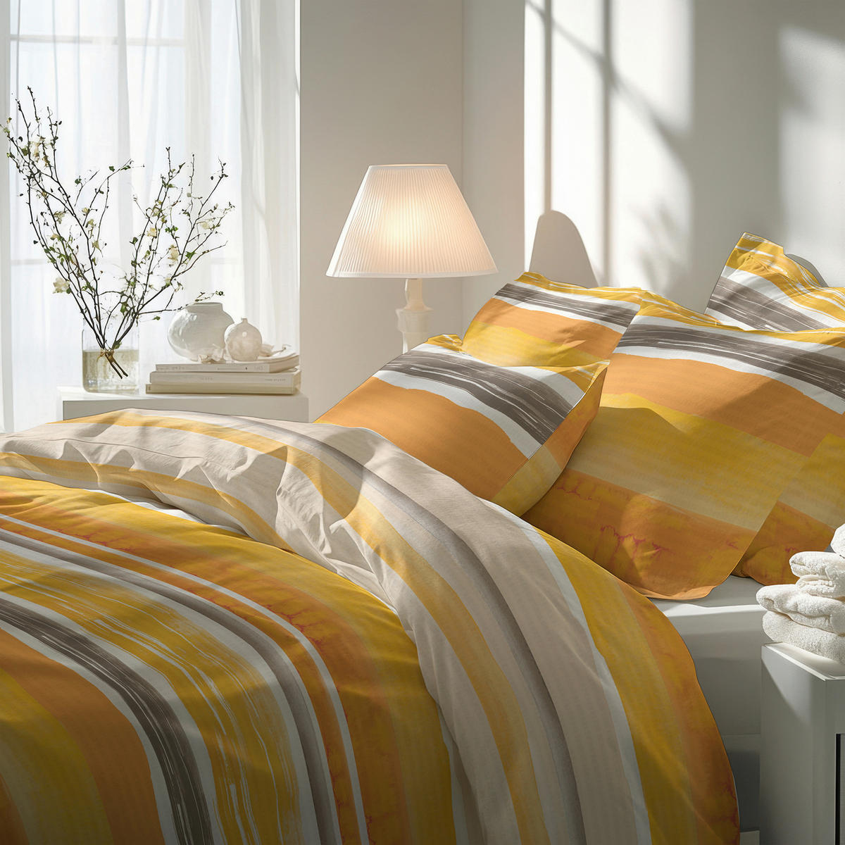 BETTWÄSCHE Seersucker 200/200 cm  - Orange, KONVENTIONELL, Textil (200/200cm) - Florella