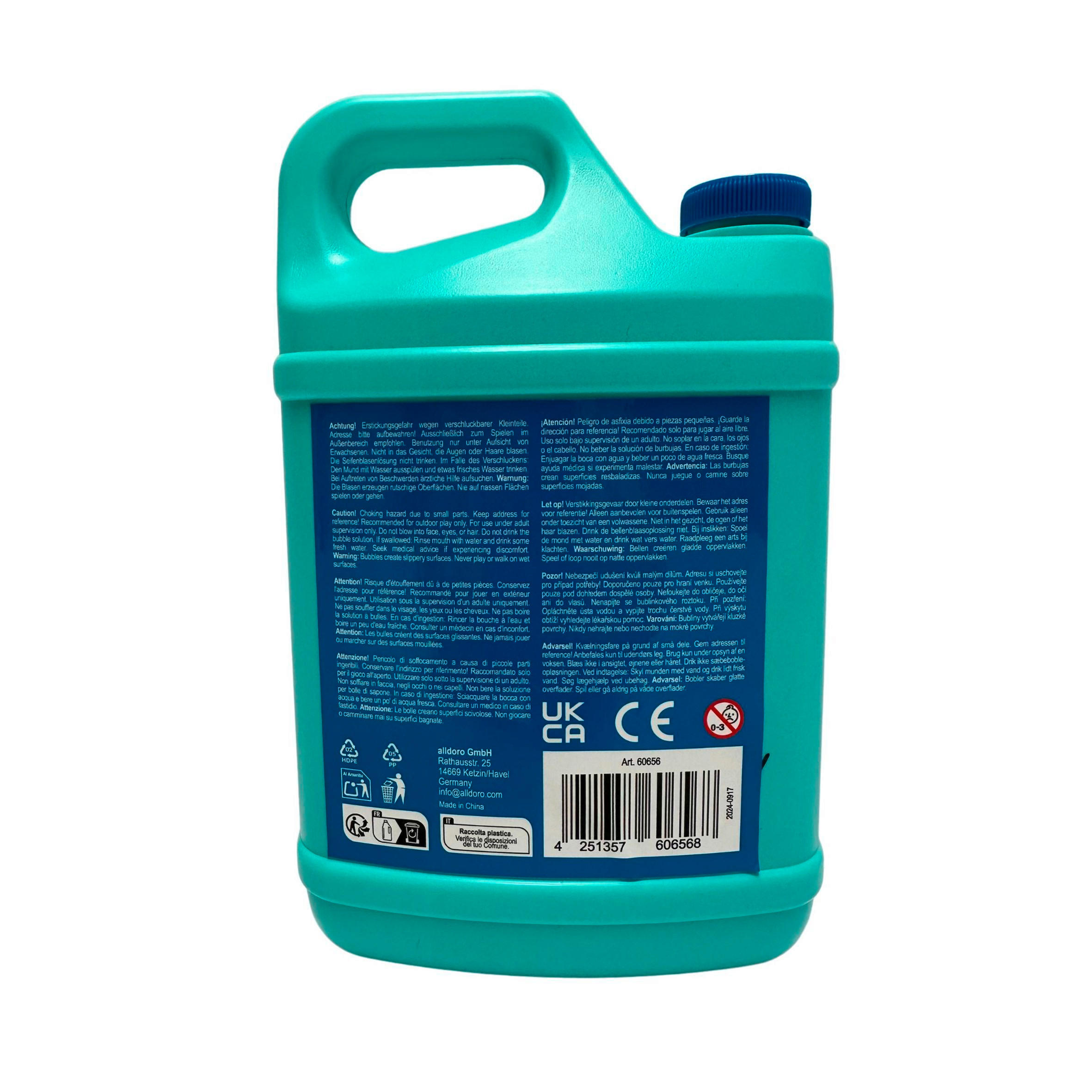 SEIFENBLASENFLÜSSIGKEIT Seifenblasenlauge  - Hellblau, Basics, Kunststoff (1,2l) - alldoro