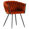 ARMLEHNSTUHL  in Aluminium Velours  - Schwarz/Orange, LIFESTYLE, Textil/Metall (60/78/55cm) - Landscape