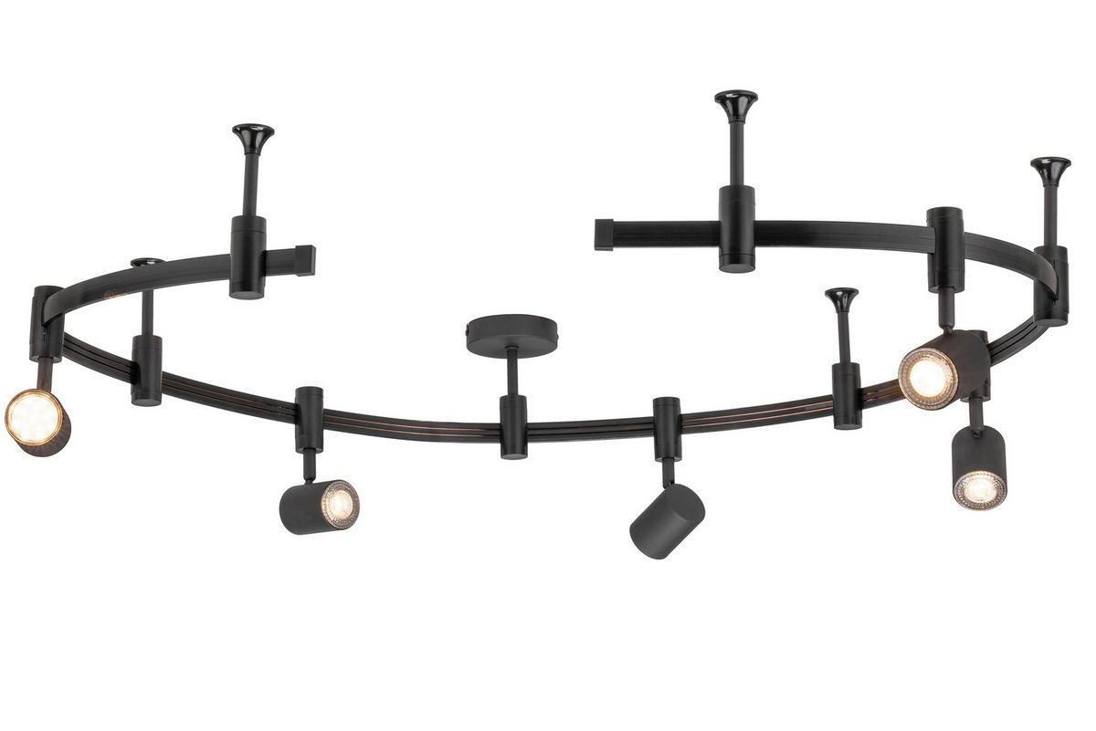 SCHIENENSYSTEM Street 240 cm   - Schwarz, Trend, Kunststoff/Metall (240cm) - Novel