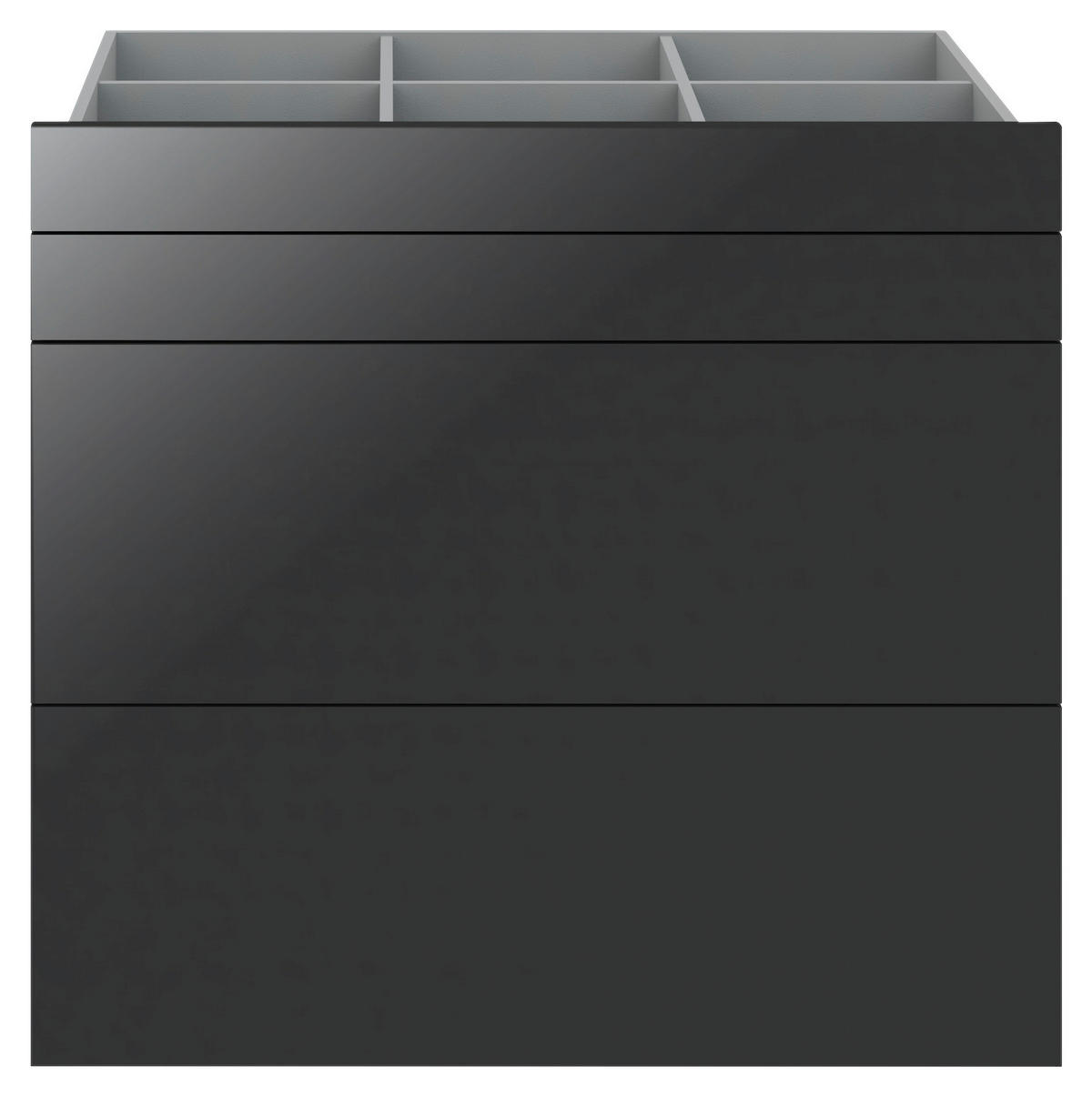 SCHUBLADENSET 90,9/82/46,8 cm   - Anthrazit Hochglanz, Konventionell, Holzwerkstoff (90,9/82/46,8cm) - Hom`in