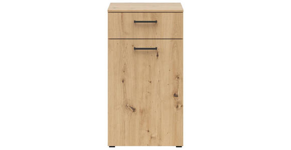 KOMMODE 45/83/40 cm in Eiche Artisan - Anthrazit/Schwarz, MODERN, Holzwerkstoff/Kunststoff (45/83/40cm) - Carryhome