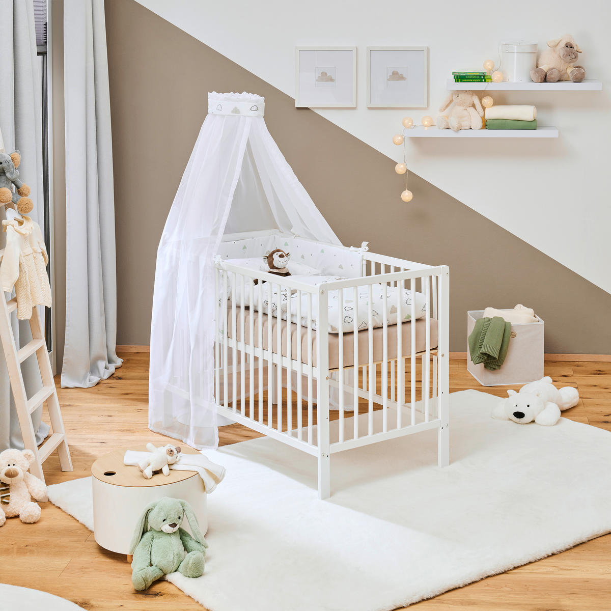 RÁCSOS KISÁGY ALEX  - Basics, fa (125/65/87cm) - My Baby Lou