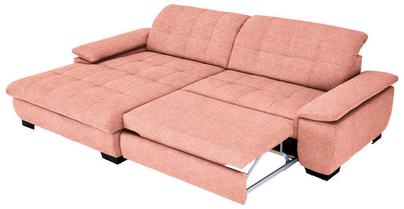 ECKSOFA in Webstoff Koralle  - Koralle/Schwarz, Design, Textil/Metall (180/265cm) - Carryhome