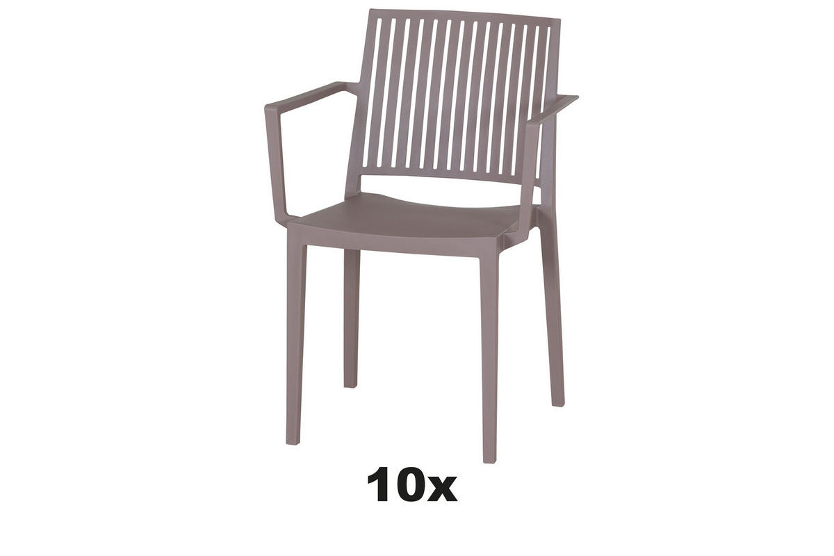GARTENSESSEL-SET Taupe  - Taupe, Basics, Kunststoff (57/80/56cm) - Siena Garden