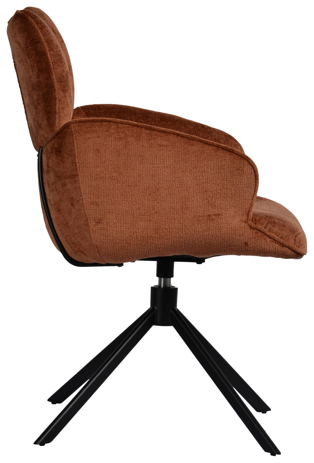 ARMLEHNSTUHL  in Eisen Webstoff  - Rostfarben/Schwarz, Design, Textil/Metall (58/89/64cm) - Novel